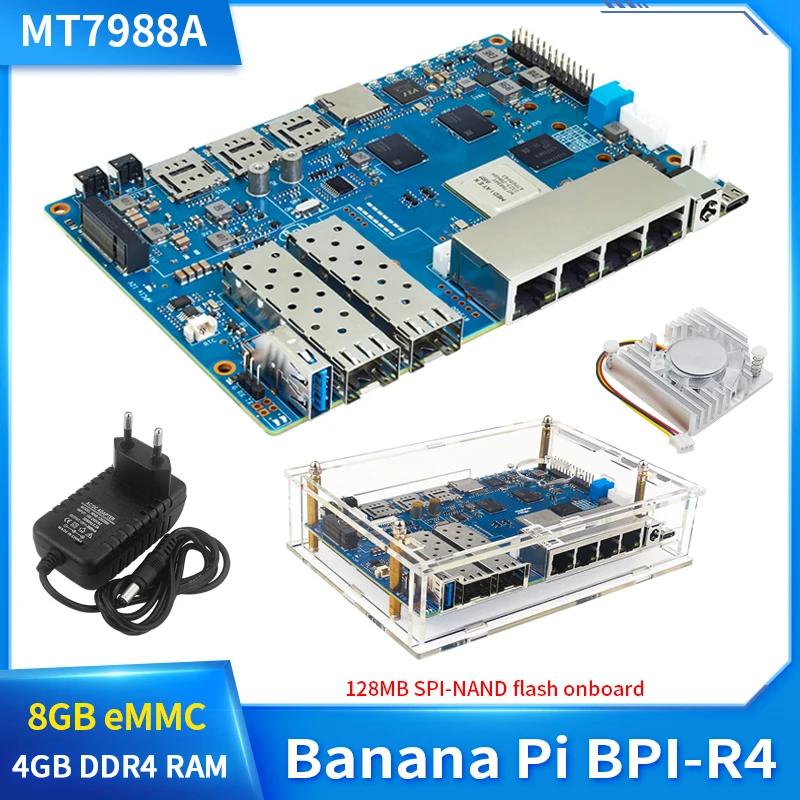 ٳ  BPI-R4 MediaTek MT7988A (Filogic 880)  ھ  Corex-A73, 4GB DDR4 8G eMMC 128MB SPI NAND ÷ Ʈ  